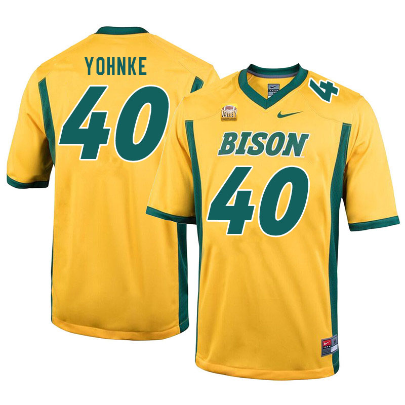 Men #40 Travis Yohnke North Dakota State Bison College Football Jerseys Sale-Yellow